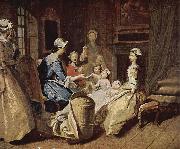 Joseph Highmore Pamela teaching her children china oil painting artist